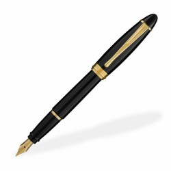 Penna stilografica Aurora Ipsilon Resin Nera finiture oro pennino F