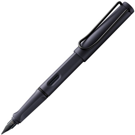 Lamy Safari steel black fountain pen with F nib