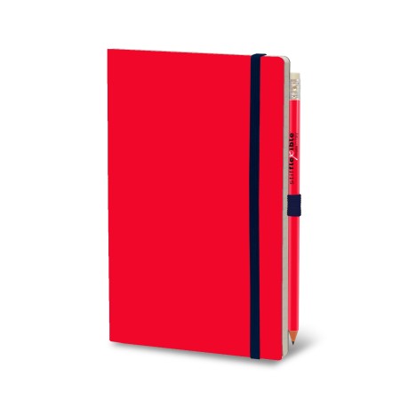 Stifflex 19x25 red notebook with blue striped elastic