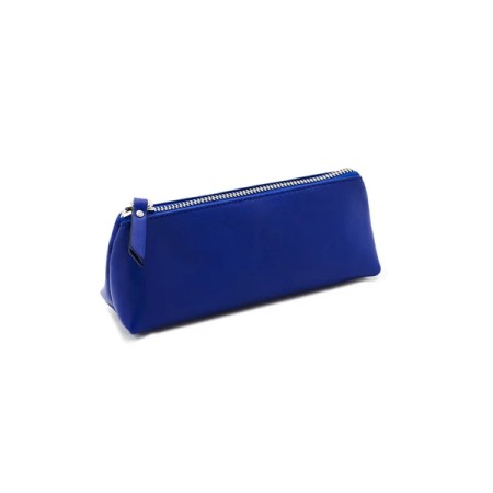 20S triangle pencil case in smooth cobalt leather