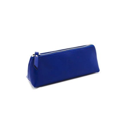 20S triangle pencil case in smooth cobalt leather