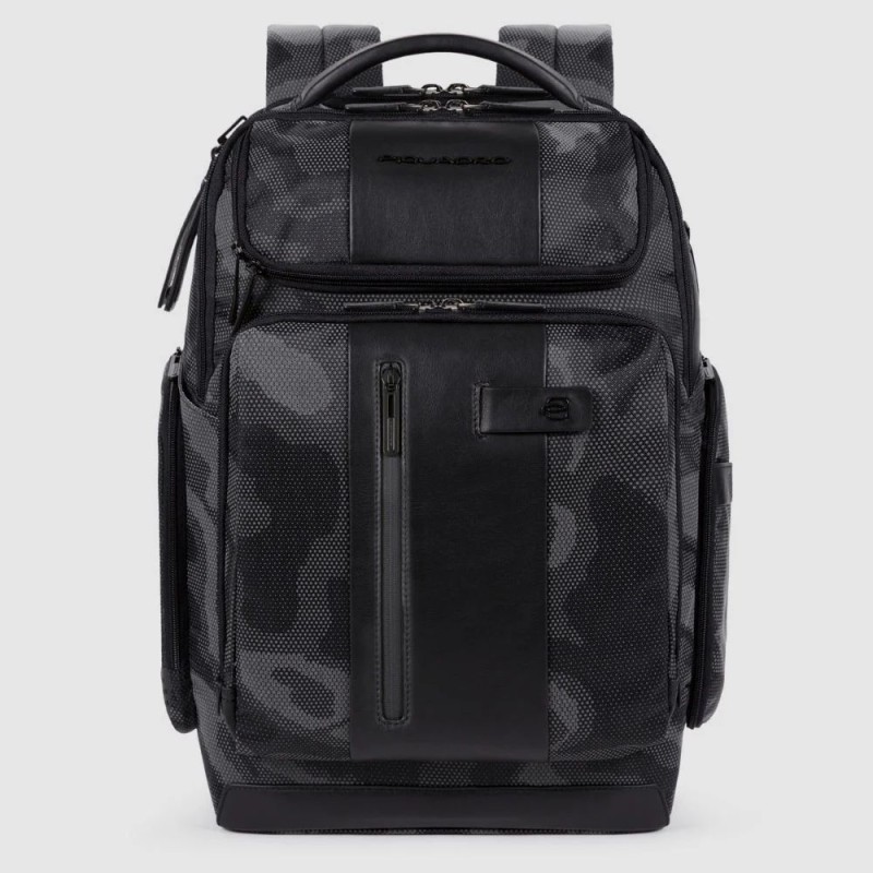 Piquadro PC and iPad® backpack in recycled fabric CA5477BR2BM/CAMOREFN