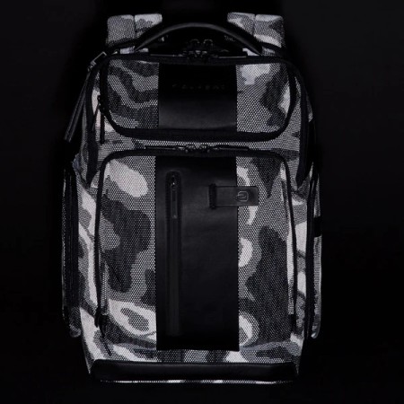 Piquadro PC and iPad® backpack in recycled fabric CA5477BR2BM/CAMOREFN