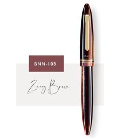 Penna stilografica Tibaldi Bononia Zany Brown finitura in oro 18K FPF