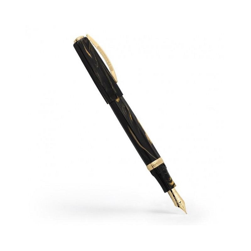 Penna stilografica Visconti Medici Golden Black FP EF 18KT