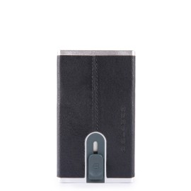 Piquadro Credit Card Wallet with sliding system Black Square PP4825B3R/BLU