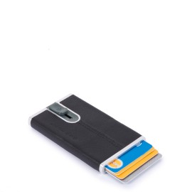 Piquadro Porta carte di credito con sliding system Black Square PP4825B3R/BLU