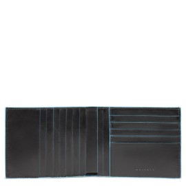 Piquadro Leather Wallet for man Blue Square Black PU1241B2R/N