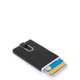 Porta carte di credito Piquadro con sliding system Black Square PP4825B3R/TM