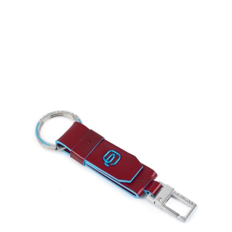 Piquadro Blu 方形红色皮革钥匙圈 PC3751B2/R
