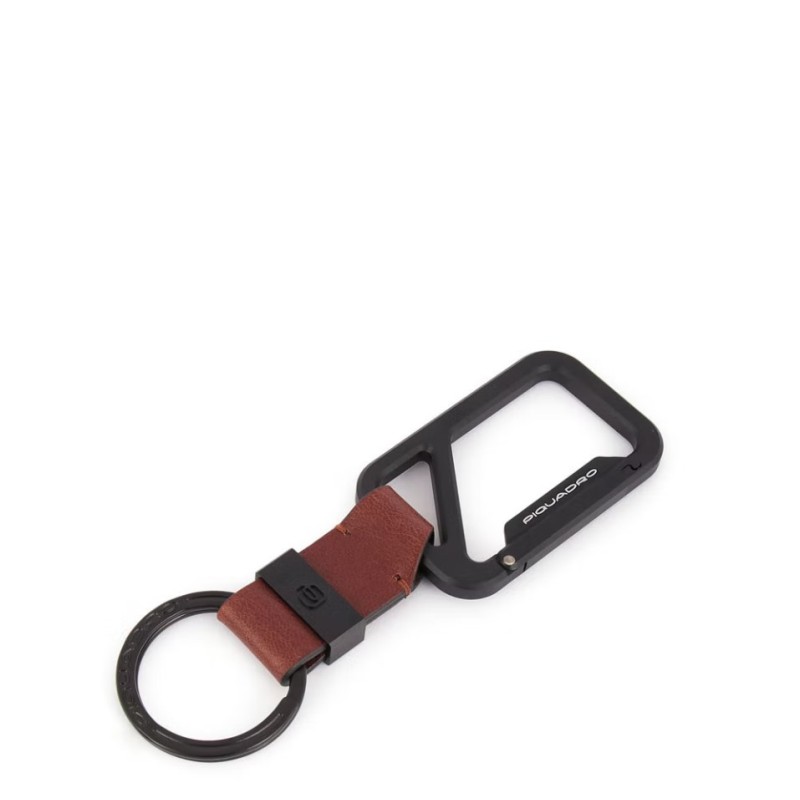 Piquadro Leather Keychain with double carabiner hook Harper PC5599AP/CU