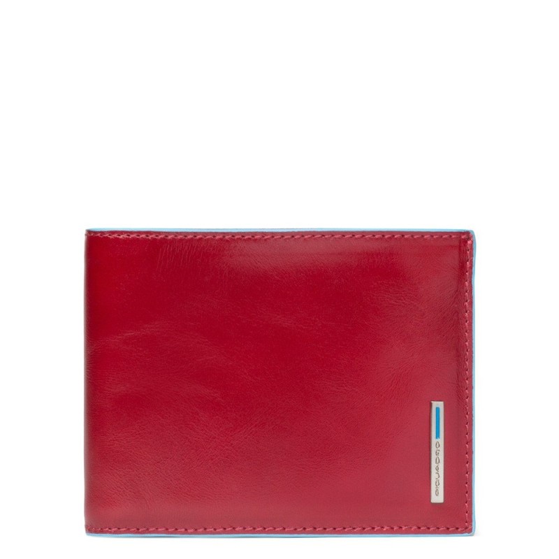 Portafoglio in pelle con porta monete Piquadro Blue Square rosso PU257B2R/R