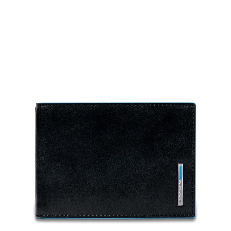 Piquadro Men’s Wallet with flip up ID window, coin pocket Blue Square PU1392B2R/N