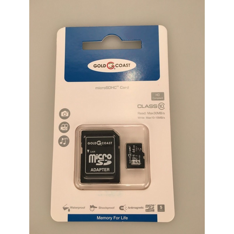 Scheda Micro Sd Micro Sdxc Card 64 Gb Class 10 Gold Coast 64 giga reali