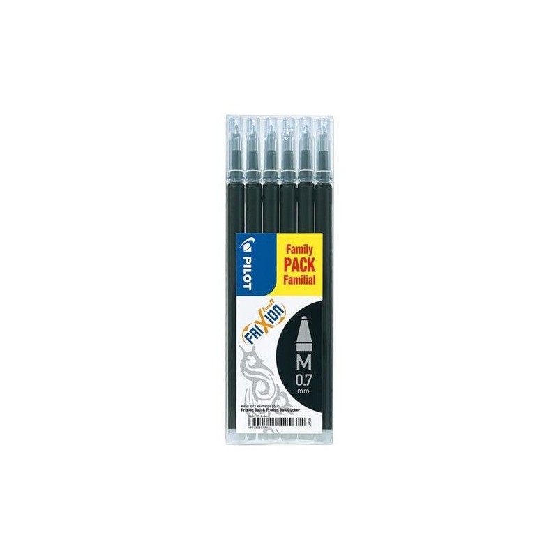 Pilot Frixion Set 6 Refills Black 0.7 M 006642