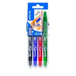 Pilot Set2Go of 4 FriXion Ball 0.7 - Erasable Gel Ink Rollerball pen Black, Blue, Red, Green