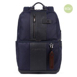 Piquadro Laptop and iPad® Backpack in recycled fabric  BagMotic CA3214BR2BM/BLUE