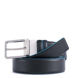 Piquadro Reversible Men’s Belt with prong buckle Black/Blue CU2619B2/NBLU2