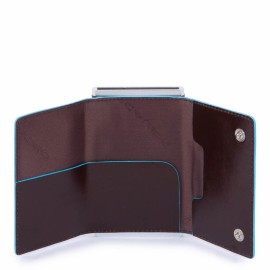 Compact wallet Piquadro per banconote e carte di credito Blu Square mogano PP4891B2R/MO