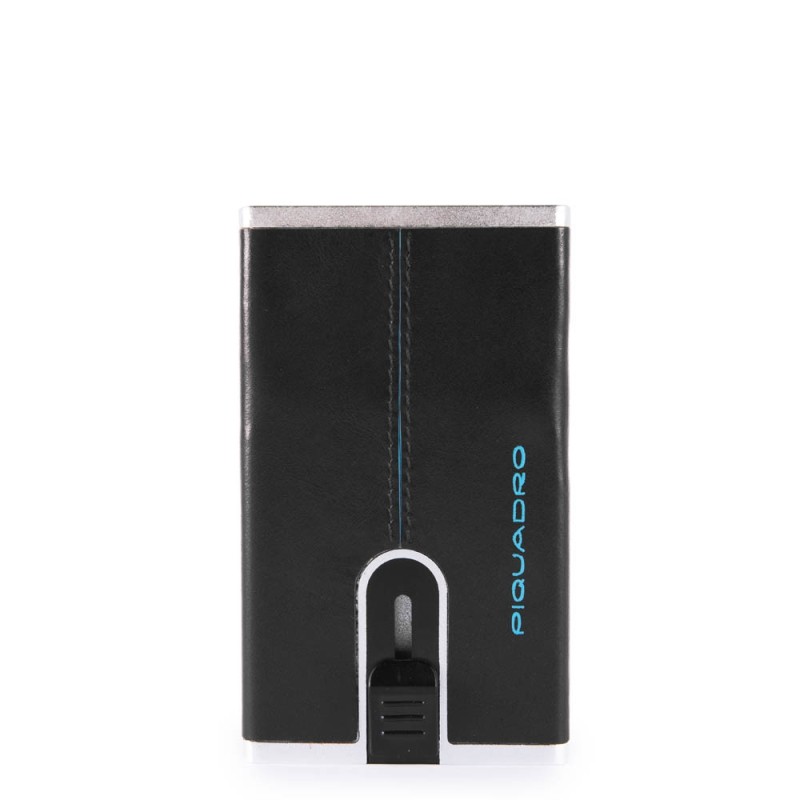 Piquadro Compact Wallet Blue Square Black PP4891B2R/N