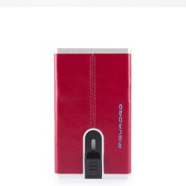 Compact Wallet Piquadro per banconote e carte di credito Blu Square Rosso PP4891B2R/R