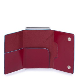 Piquadro Compact Wallet Blue Square Red PP4891B2R/R