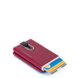 Piquadro Compact Wallet Blue Square Red PP4891B2R/R