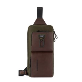 Piquadro Mono Sling Bag Harper Dark Brown/Green CA5679AP/VETM