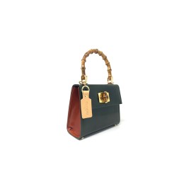 Borsa Clamori Candy Small Classic Green/Cognac