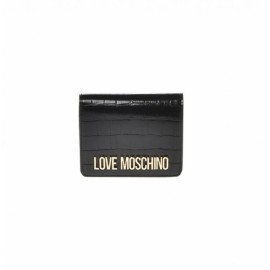 Love Moschino Croco Print Zip Around Wallet Black