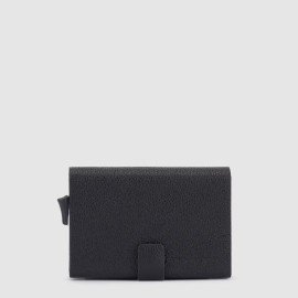 Piquadro Double credit card holder with sliding system Black Square PP5961B3R/N Black
