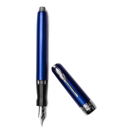 Penna Stilografica Pineider Full Metal Jacket Lightning Blue Pennino F in oro 14 K