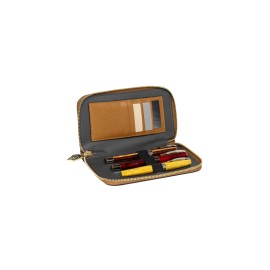 Visconti 3-Pen Holder Cognac