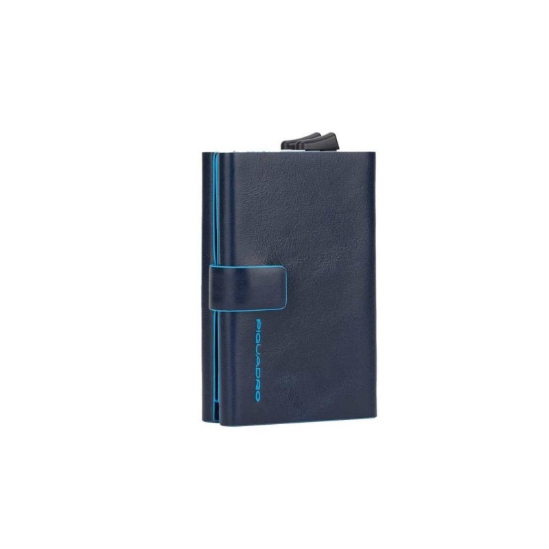 Piquadro Double Compact Wallet with sliding system Blue Square PP5961B2R/BLU2