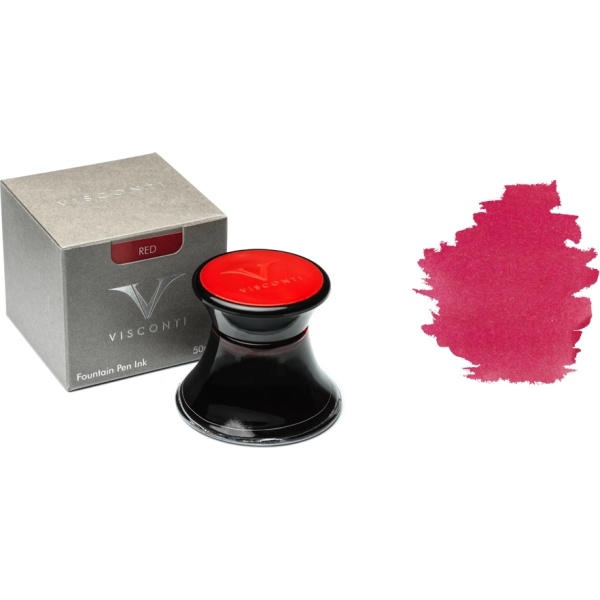 Visconti Glass Inkwell Red 50ml