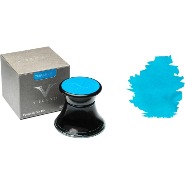 Visconti Glass Inkwell Turquoise 50ml