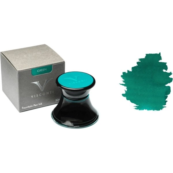 Visconti Glass Inkwell Green 50ml